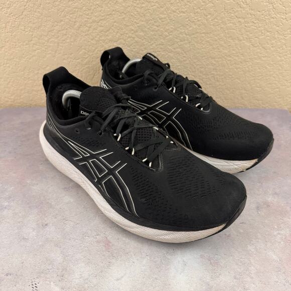 Asics Gel-Nimbus 25 Mens Size 11.5 Extra Wide Black White Athletic Running Shoes